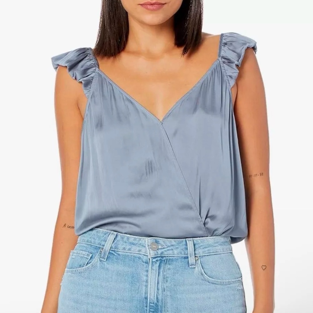 PAIGE | NWT Size Large Lunah Bodysuit in Flint Blue
